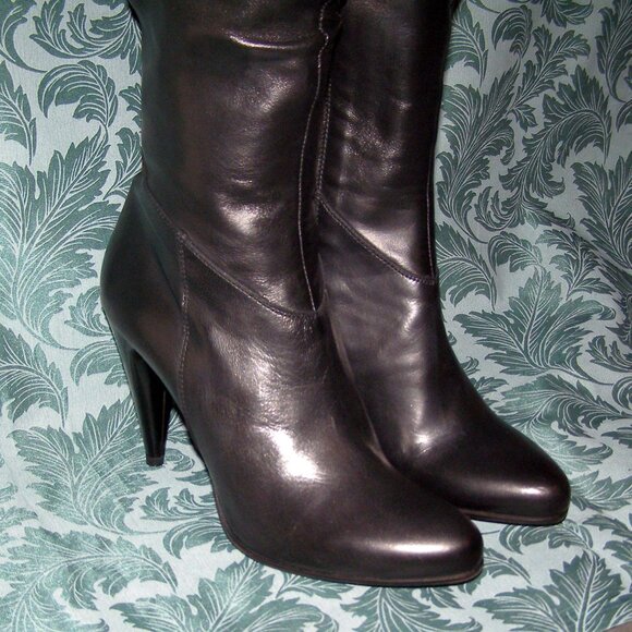 🔥 NEW size 8.5-9/39 Giorgio Nevi Black Leather Boots Knee High - Picture 8 of 13